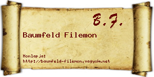 Baumfeld Filemon névjegykártya